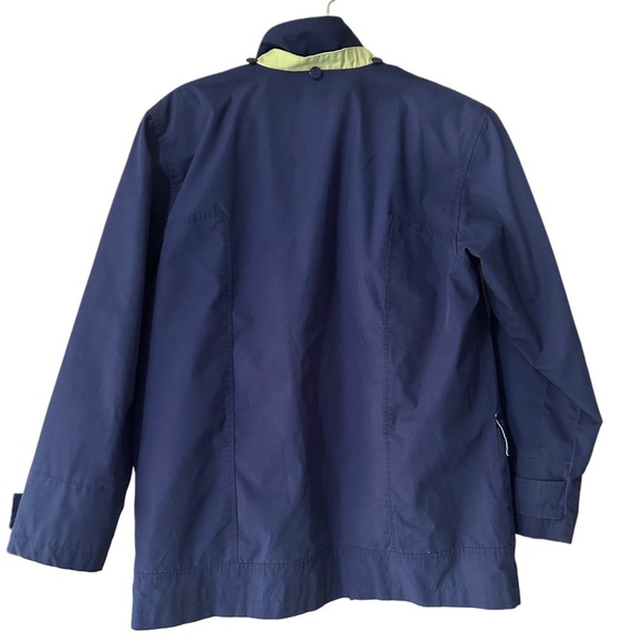 Vintage Mackintosh Nautical Boat Themed Navy Blue and Green Rain Coat - Picture 12 of 12
